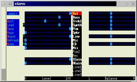 The text-oriented mixer 'aumix'